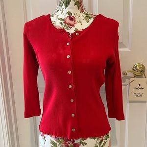 Liz Claiborne red cardigan size Small